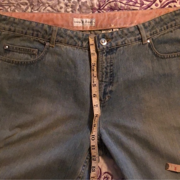 Dana Buchman Rhinestone Bow Blue Jeans - Picture 7 of 11